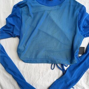 H&M Vibrant Blue Sheer Blouse